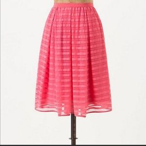 Anthropologie Maeve Lawn Party Skirt Overlay Pink